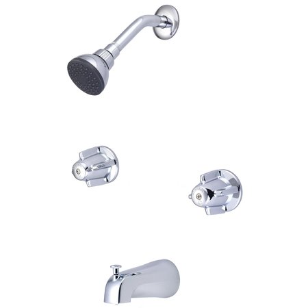 CENTRAL BRASS Two Handle Tub And Shower Trim Kit in Chrome TC-2